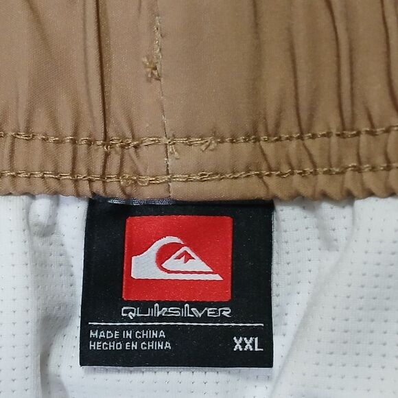 Quicksilver Board Shorts Mens XXL Orange Tan Stretch‎ Surf Swim Trunks 7" Inseam - Picture 11 of 15